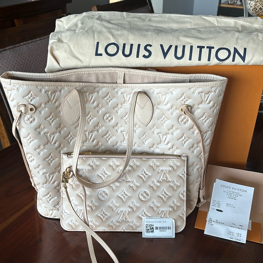 Authentic Limited Edition Louis Vuitton Empierente Beige Neverfull